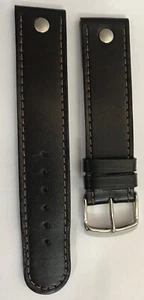 20mm Luxury Quältet Leather Watchband Hand Made IN Germany Braun - Picture 1 of 2
