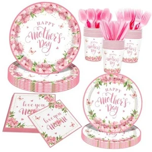 140Pcs Mother's Day Party Supplies Tableware Set Happy Mother's Day - Picture 1 of 8
