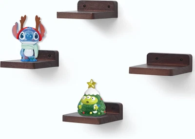 Small Floating Shelf, 4X4 Inch Display Ledges for Wall,Mini Shelves,Rustic Wood - Image 1 of 4