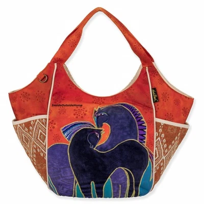 Laurel Burch Mystic Mares Scoop Tote Bag EXTRA-LARGE 21x5.5x12" Outer Pockets Nw - Image 1 of 4