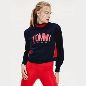 Tommy Sport Navy Cropped Sweatshirt top spellout logo Size XL retro NWT RRP £78 - Picture 1 of 8