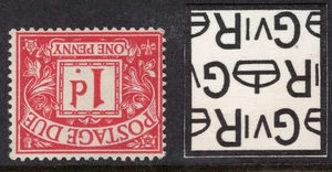 1938 1d CARMINE KING GEORGE VI WMK SIDEWAYS-INVERTED U/MINT. SG D28Wi - Picture 1 of 1