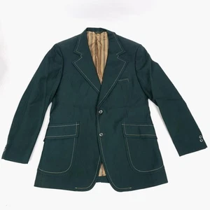 Vintage 70er Jahre Herren Anzug Sakko Freizeit Blazer Sport Mantel Grün Größe ? LESEN - Bild 1 von 18