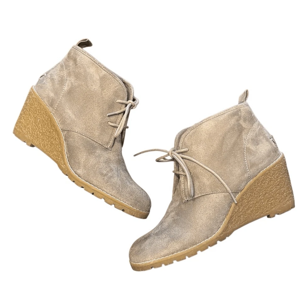 Botas de cuña Oxford de gamuza sintética gris Bass Cali para mujer EE. UU. 9 M Foto 1 de 4