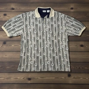 Polo de manga corta vintage Bugle Boy estampado por todas partes estampado gráfico manga corta para hombre grande - Imagen 1 de 7
