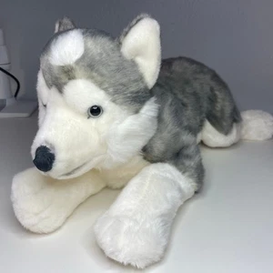 Animal Alley Husky Peluche Cane 22” Lupo Grande Posa Peluche R Us *NO ETICHETTE* - Foto 1 di 19