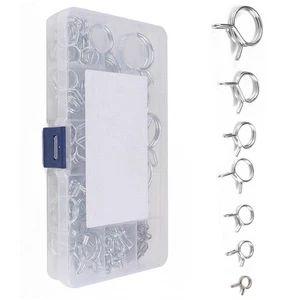 75PCS 6.7mm-22mm Double Wire Fuel Line Hose Pipe Tube Clamp Spring Clip Kit M - Picture 1 of 8