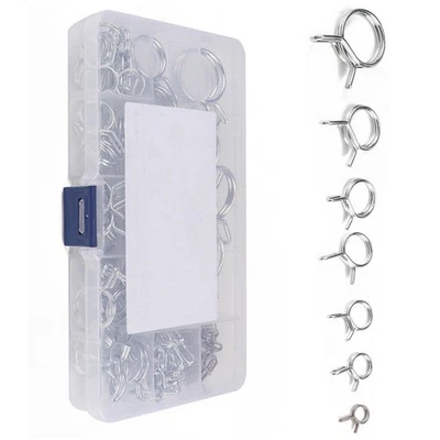 75PCS 6.7mm-22mm Double Wire Fuel Line Hose Pipe Tube Clamp Spring Clip Kit M - Image 1 of 4