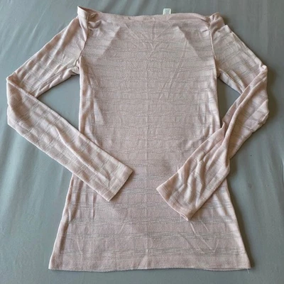 Blusa Derek Heart Mujer Top Talla S Rosa Manga Larga Fuera del Hombro Rayas Foto 1 de 4