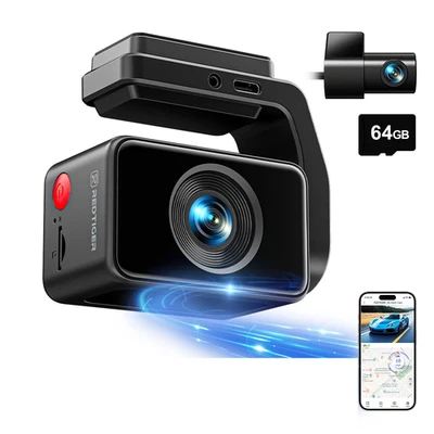 REDTIGER 5.8GHz WiFi Dash Cam Front and Rear 4K Dash Camera, 2" Touch Screen(A4) - Image 1 of 4