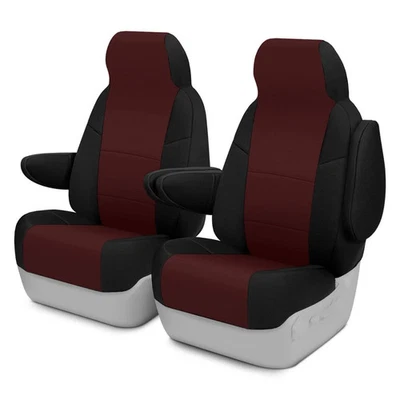 For Porsche 944 83-84 Neosupreme 1st Row Black & Wine Custom Seat Covers - Image 1 of 4