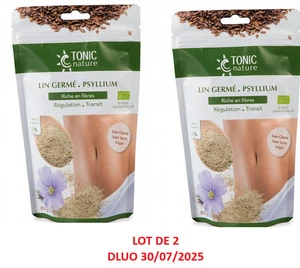 TONIC NATURE Lin Germé Psyllium Lot 2X200 G Végan BIO Régulation Transit 07/2025 - Imagen 1 de 1