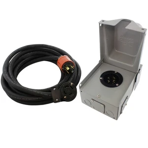 AC WORKS® L14-30 Generator Inlet Kit 30A SOOW 10/4 Extension Cord 50FT NEMA 3R - Picture 1 of 7