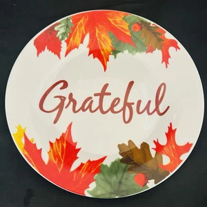 "Plato de ensalada de repuesto Royal Norfolk Autumn Leaves Thanksgiving Grateful 7,5""" - Imagen 1 de 2