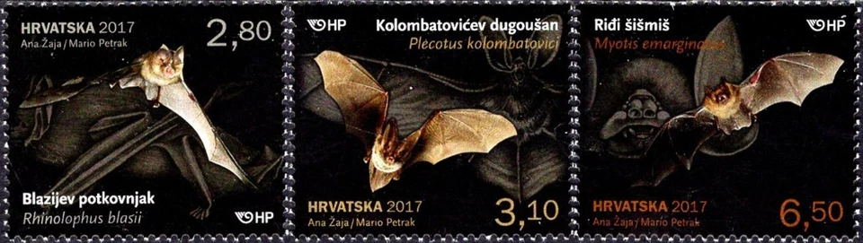 Croacia 2017 ☀ Juego de murciélagos de fauna ☀ MNH (**) Foto 1 de 1