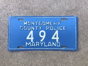 1990’s - MARYLAND - MONTGOMERY COUNTY POLICE - LICENSE PLATE - Picture 1 of 1