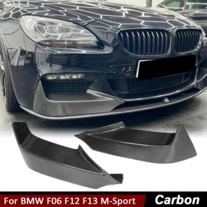 For BMW 6 Series F06 F12 F13 M-Sport 2012-19 Carbon Fiber Front Bumper Splitters - Picture 1 of 12