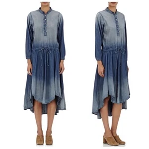 NSF Womens Small Caleb Ombre Cotton Chambray Midi Shirt Dress Long Sleeve $350 - Picture 1 of 8