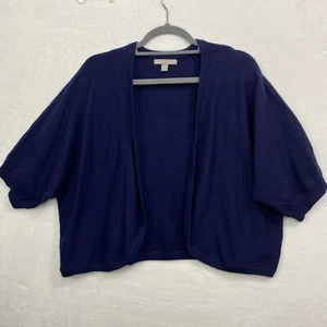 Maglione Bolero Donna Dentro Donna Blu Manica Corta Cropped Aperto GRANDE 18/20 - Foto 1 di 7