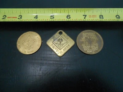 RARE SET / LOT 3 CUB / BOY SCOUT DO YOUR BEST MILITARY CHALLENGE COIN - Image 1 of 4