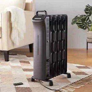 Oil Filled Radiator Portable Electric Heater Digital Thermostat 9 Fin 2000W UK - Picture 1 of 10