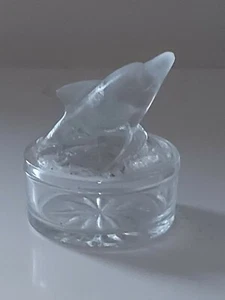 Luminarc Verrerie D'Arques Glass Dolphin Trinket Box Vintage 1980s - Picture 1 of 6