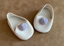 American Girl Doll Nellie white slippers purple pom poms shoes replacement