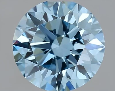 1.02ct Fancy Vivid Blue VVS1/ID/EX Round Lab-grown Loose Diamond IGI Certified - Image 1 of 4