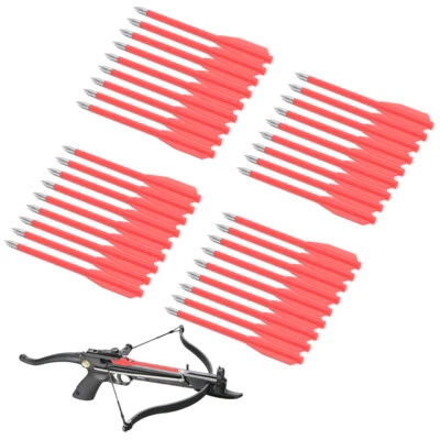60X Red Miniature Crossbow Bolts Arrow Plastic Body with Sharp Metal Point Tip - Image 1 of 4