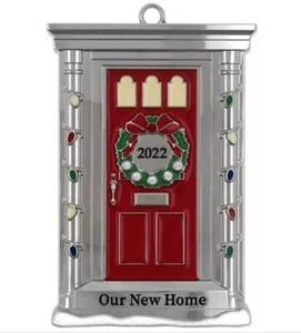 H is For Happy 3,25 Zoll Our New Home 2022 Weihnachtsschmuck Silber Rot - Bild 1 von 1