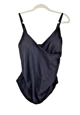 Traje de baño H&M Tankini negro acolchado correa ajustable grande Foto 1 de 4