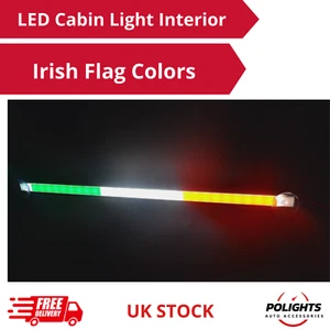 Luz de cabina barra LED de aluminio de 500 mm - Colores bandera irlandesa - Luz interior 12V/24V - Imagen 1 de 4