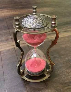 Sand Timer Hourglass Brass Nautical Maritime Hour Glass Vintage Sand Clock Gift - Picture 1 of 5