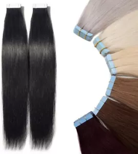 10-20-30-40 EXTENSIONS DE CHEVEUX TAPE BANDES ADHESIVE POSE A FROID NATUREL 3AAA - Bild 1 von 25
