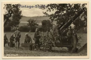 WW2: Feldhaubitze Mit Planzen Getarnt / Wehrmacht (Vintage RPPC 1941) - Imagen 1 de 1
