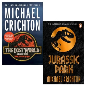Jurassic Park & The Lost World 2 Books- Michael Crichton - Fiction - Paperback - Picture 1 of 1