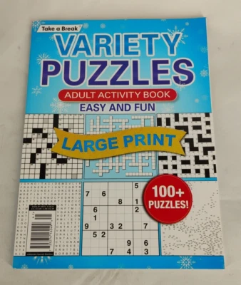 NEW Take A Break Variety Puzzles Easy & Fun Adult Activity Book LARGE PRINT Foto 1 de 4