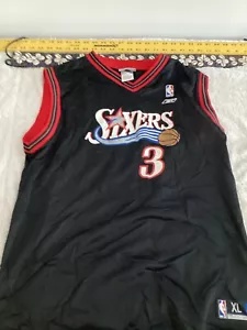 Vintage Reebok Allen Iverson Basketball Jersey Youth Philadelphia 76ers XL 18-20 - Picture 1 of 6
