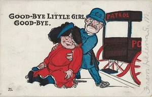 Postcard Good-Bye Little Girl Good-Bye Police Patrol Drunk Posted Williamsport - Picture 1 of 2