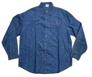 Lynyrd Skynyrd Denim Button Up Band Shirt Men XL Winterland Embroidered Vtg Rock - Picture 1 of 7