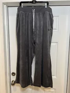 nike women jogger Gray Wide Legs High Rise Pockets Drawstring Activewear Sz 2X - Picture 1 of 9