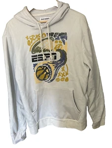 Old Navy ESPN Basketball Men's Size Large Light Blue and White Sweatshirt Hoodie - Picture 1 of 10