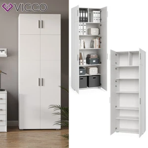 Aktenschrank Mehrzweckschrank Büroschrank Frank Weiß 2 Türen Aufsatz VICCO - Bild 1 von 8