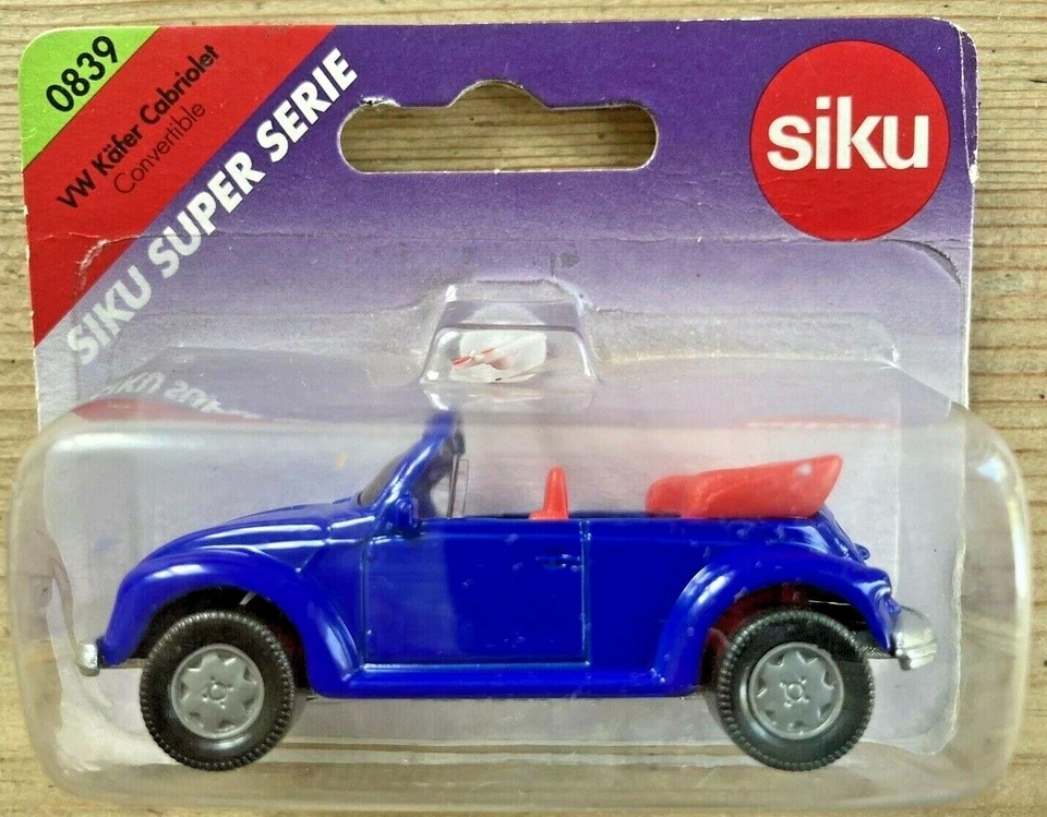 Siku 0839 VW Käfer Beetle Cabriolet Convertible con señal de tráfico Foto 1 de 3