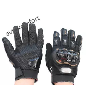 Black Motorcycle Motorbike Gloves Hard Protection Bike Riding Racing M/L Size - Picture 1 of 4