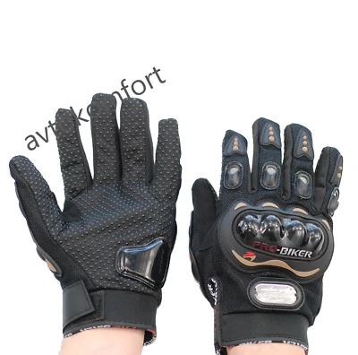 Black Motorcycle Motorbike Gloves Hard Protection Bike Riding Racing M/L Size - Image 1 of 4