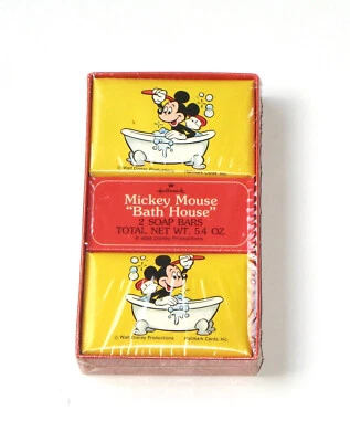 Vtg Hallmark Disney Mickey Mouse Bath House Soap Bars, Bubble Gum Scent, Sealed - Image 1 of 2