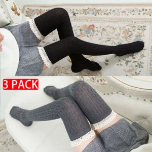 Women Thigh High Socks Extra Long Cotton Knit Warm Boot Stockings Leg Warmers - Picture 1 of 14