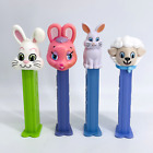LOTS OF 4 EASTER SPRING PEZ CANDY DISPENSERS-LAMB-BABY BUNNY-PINK & WHITE RABBIT