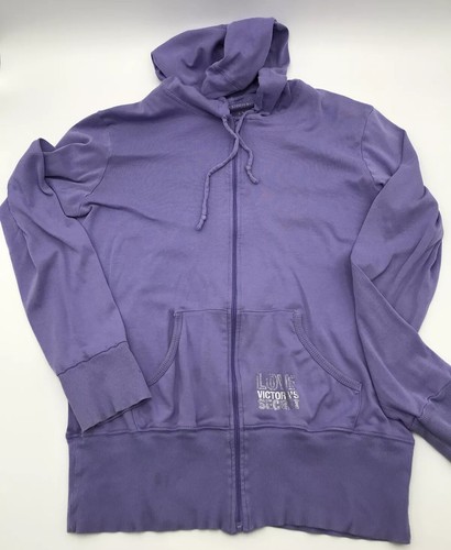 UNDERCOVER Felpa con cappuccio Victoria's Secret Love rosa con cerniera viola leggera taglia Large